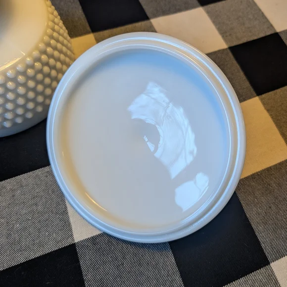 Fenton White Hobnail Glass Candy Dish - Picture 6 of 6